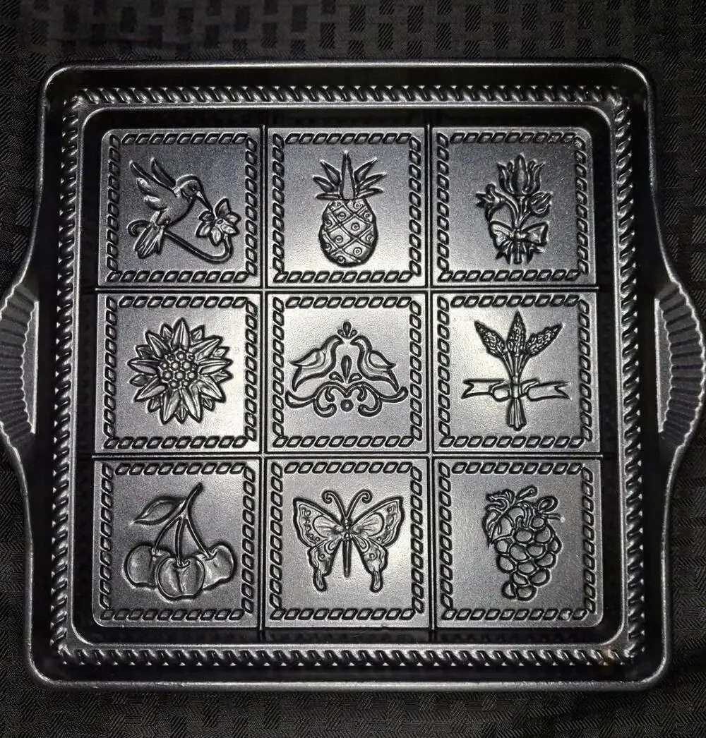 NORDIC WARE Shortbread Cast Pan 9x9 Fruit Flower Hummingbird Butterfly USA MADE